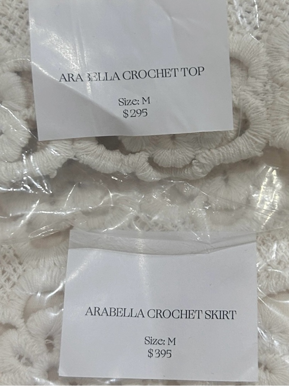 Nwt Asha Arabella cream Crochet lace midi Skirt & crop top Set cotton medium - Picture 8 of 9